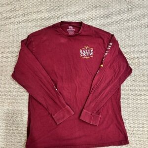 Salty Crew Men's Burgundy Long Sleeve Tee